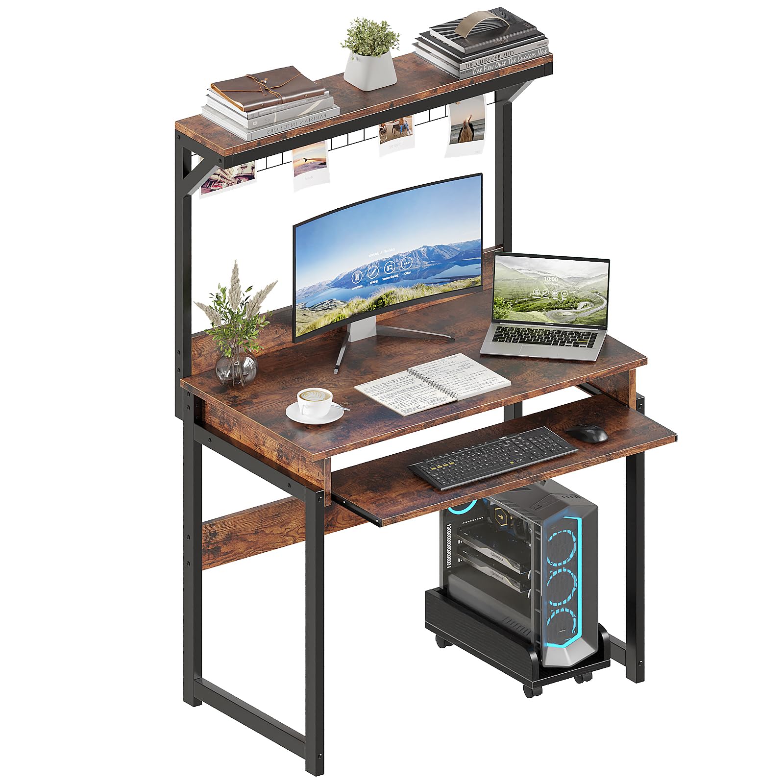 PC　DESK　LOW　90cm　BR/WH Amazon.com: ALISENED 31.5